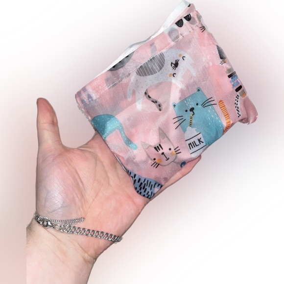 Polyester Large Foldable Portable Shopping Bag / Large Capacity Tote Bag Cats - Picture 7 of 9